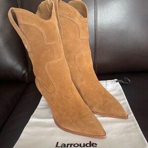 NEW Larroude Thelma Suede Heeled Boots